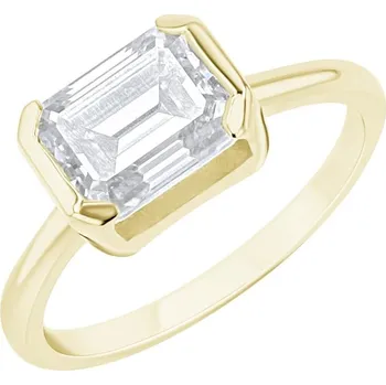 Prsten Zásnubní prsten s half-bezel emerald diamantem Pompeia