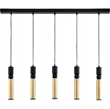 Závěsné svítidlo ALAS Černá Zlatá 5xGU10 Stropní Svítidlo Do Pokoje Obývacího Pokoje Domu