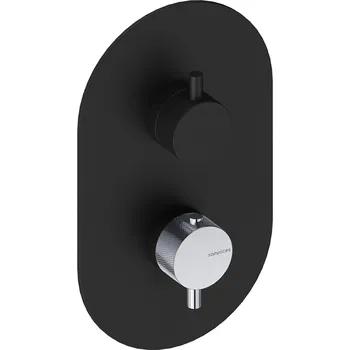 Vodovodní baterie Sanycces Loop K - Sprchová nástěnná baterie, trojcestná 13x3,5x22 cm, black matt/chrome T13011BMCR