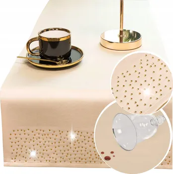 Prostěradlo Běžec na stůl béžový, zlatý 200 x 40 cm