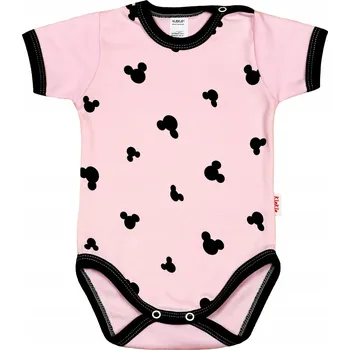Kojenecký body Body s KRÁTKÝM rukávem 100% Bavlna MYŠKA RŮŽOVÁ vel. 86 KLEKLE
