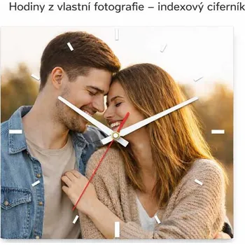 Hodiny Hodiny z vlastní fotografie – indexový ciferník - 20x20 cm / Plast / Klasický