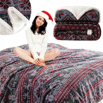 Přehoz na lůžko Deka 160x200 mikrovlákno VÁNOČNÍ beránek přehoz na postel Hayat sněhuláci