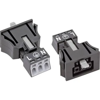 Elektrická zásuvka WAGO 890-703 síťový konektor WINSTA MINI zásuvka, rovná Počet kontaktů: 2 plus PE 16 A černá 1 ks