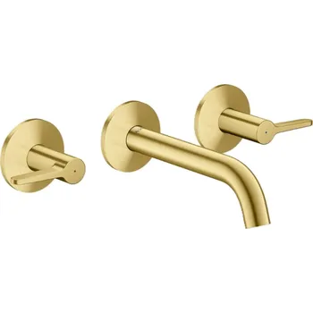 Vodovodní baterie Axor One - Umyvadlová baterie pod omítku, s výpustí, 3-otvorová instalace, EcoSmart, kartáčovaná mosaz 48150950