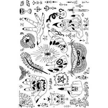 Tetování Smyvatelné tetování Magie Kouzla Černé A4