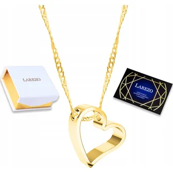 Náhrdelník Zlatý Náhrdelník Srdce Láska Pouto Srdíčko Pozlacený 585 STŘÍBRO 925