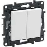 Legrand 863112 Niloé Step - Ovládač zapínací dvojitý (tlačítko 1/0+1/0), bílá