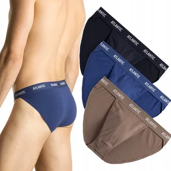 Slipy ATLANTIC pánské slipy TANGO 3PAK wl24 3MP1576 béžová modrá námořnická modrá L