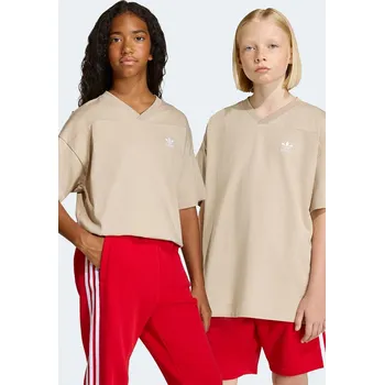 Dětské bavlněné tričko adidas Originals KE2432 béžová 80X, vel. 176