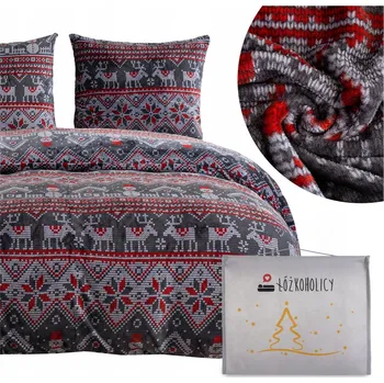 Povlečení POVLEČENÍ VÁNOČNÍ 200x220 3dílné mikrovlákno PLYŠOVÉ na zimu medvídek MARTINO