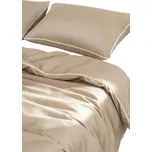 BAMBUSOVÉ POVLEČENÍ S LEMEM HLADKÉ PRODYŠNÉ PŘÍRODNÍ 160x200 + 2 POVLEČENÍ NA POLŠTÁŘE