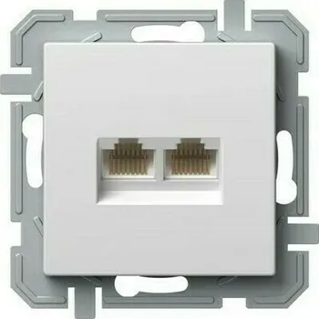 Elektrická zásuvka Zásuvka datová TEM Logiq CAT5E 2× RJ45 bílá