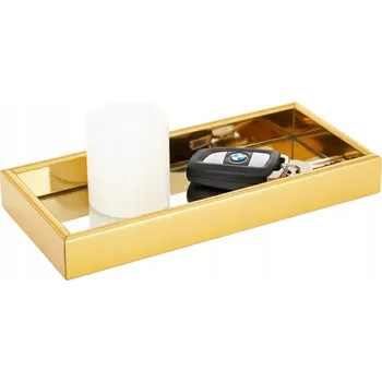 PODNOS 20x10 CM OBDÉLNÍKOVÝ ZLATÝ ELEGANTNÍ GLAMOUR TALÉR