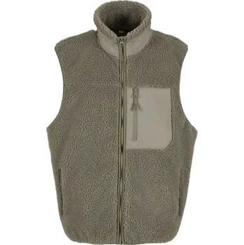 Pánská vesta Build Your Brand Vesta Sherpa Olivová XXL