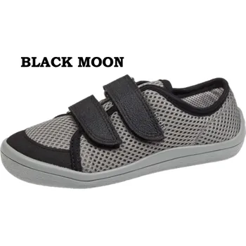 Dívčí tenisky Barefoot prodyšné tenisky BEDA PLAYFUL - BLACK MOON/šedá s černou (BFN 170040/ST/W/O), Beda Barefoot Velikost: 34