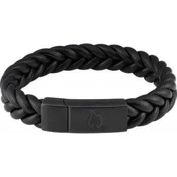 Náramek 45050 Pletený kožený náramek Zippo 22cm