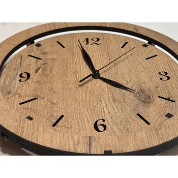 Hodiny Li-Go Dřevěné hodiny nástěnné "Klasik" dub 31 cm