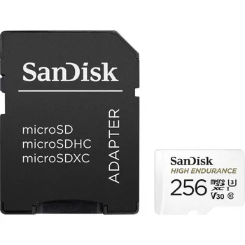 Ukládání dat SanDisk High Endurance/micro SDXC/256GB/Class 10/+ Adaptér/Bílá