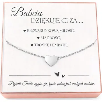 Náhrdelník Náhrdelník řetízek SRDCE pro babičku Dárek ke Dni babiček GRAVÍROVÁNÍ DÁREK