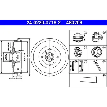 Brzdový buben Brzdový buben ATE 24.0220-0718.2