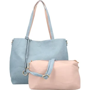 Kabelka Módní koženkový set kabelek Maricela, světle modrý