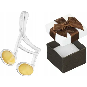 Přívěsek Stříbrný přívěsek s jantarovou notou Řetízek Přívěsek