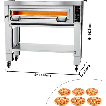 Pec na pizzu G.Gastro Pec na pizzu Power s digestoří & podstavcem - 6x Ø 34 cm