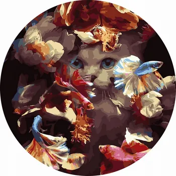 Obraz Malování podle čísel 40x40 na kulatém rámu Twoje Hobby