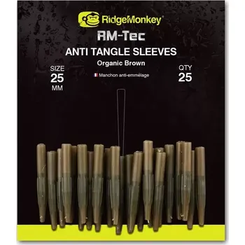 RidgeMonkey Převlek RM-Tec Anti Tangle Sleeves Hnědý 25ks velikost 25mm