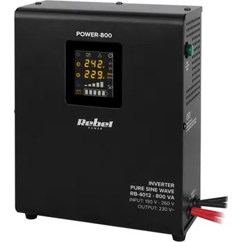 Záložní zdroj Zdroj záložní REBEL POWER-800 12V 230V 800VA 500W Black nástěnný
