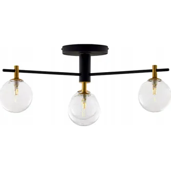 Stropní Svítidlo FIGARO Černé Transparentní Skleněné Stínidla 4xG9 Závěsné Domů