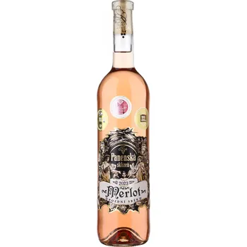 Víno Merlot rosé 2023, Panenská sklizeň, pozdní sběr, polosuché, Krist, 0,75l