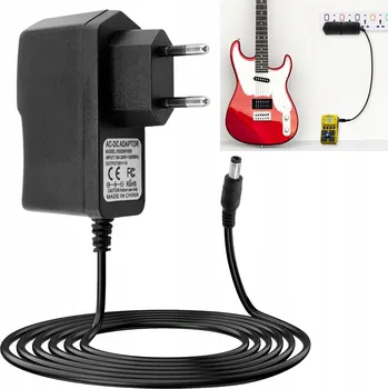 Napájecí adaptér 9V 1A 9W pro kytarové efekty Behringer Korg Boss Dunlop - SOLIDNÍ