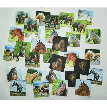 Pexeso Moon River Pexeso koně 32 ks (textilní pexeso s motivem koní)