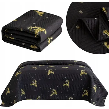 Přehoz na lůžko Přehoz na postel Łóżkoholicy mikrovlákno 170 cm x 210 cm černý