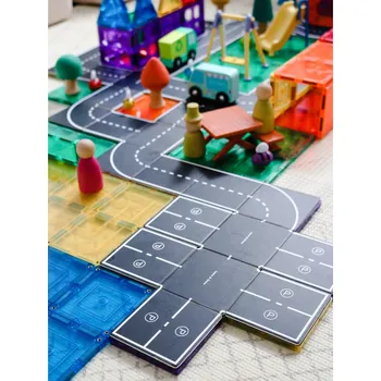 ostatní stavebnice Nástavce na magnetické stavebnice - Silnice, 40 dílů, Road Pack Learn & Grow Toys