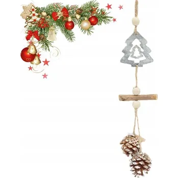 Vánoční dekorace VÁNOČNÍ ZÁVĚS PŘÍVĚSEK NA STROMEČEK S VÁNOČNÍM STROMEČKEM 30 cm