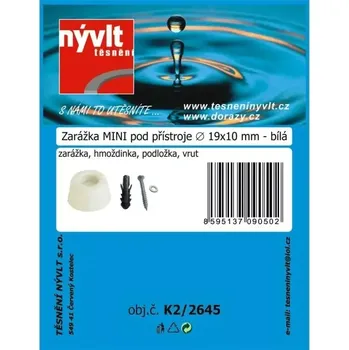Těsnění do okna a dveří K2/2645 SADA zarážka MINI 19x10 hmoždinka, šroub bílá
