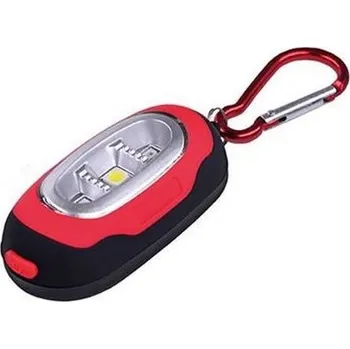 Solight LED svítilna s karabinou červená