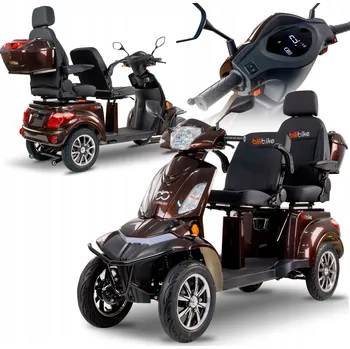 Elektrický invalidní skútr Invalidní skútr pro dvě osoby Bili Bike 4kolový, hnědý