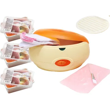 Masážní přípravek Parafínová vana s příslušenstvím + 3× parafín Italwax broskev+ 1× parafín 450 g