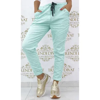 Dámské kalhoty Krčené kalhoty mint Velikost: UNI: M - XXL