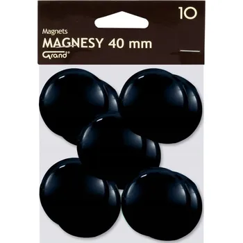 Dekorativní magnet Kancelářské magnety Grand 40 mm, 10 kusů, černé