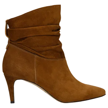 Dámské polobotky Hnědé Nařasené Dámské Kotníčkové Boty Na Jehlovém Podpatku Wojas 5537563 37