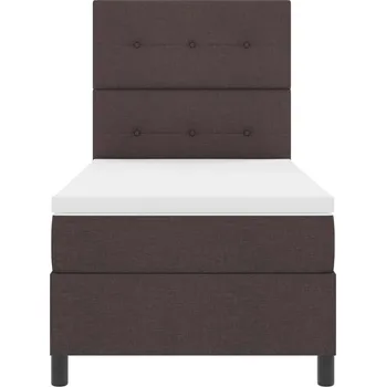 Postel vidaXL Postel s boxspringem s matrací Tmavě hnědá 80 x 200 cm textil [3342826]