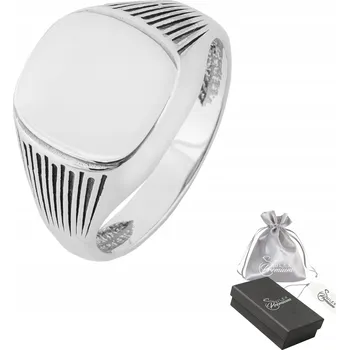 Prsten Stříbrný pečetní prsten ryzost 925 Stylový prsten s hladkou plochou pro Gravírování | vel. 18