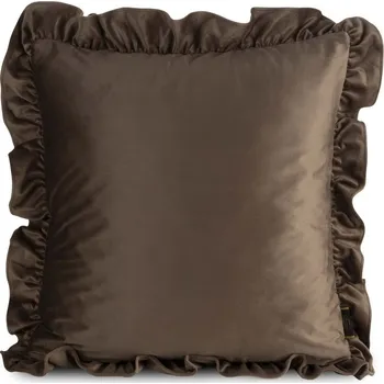 Povlak na polštářek Sametové povlak na polštář s volány BRENDA 45x45cm hnědá