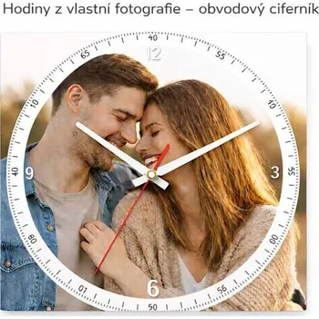Hodiny Hodiny z vlastní fotografie – obvodový ciferník - 20x20 cm / Plast / Klasický