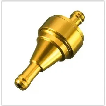 Palivový systém pro motocykl ALU palivový filtr pro motocykly na průměr hadičky 8mm zlatý